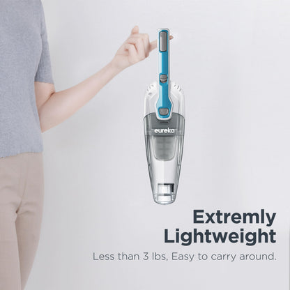 Eureka Home Lightweight Corded Stick Vacuum Cleaner, Powerful Suction Convenient Small Vacuum for Hard Floor, 3-in-1 Hand Vacuum, Aqua Blue, NES100 EUREKA