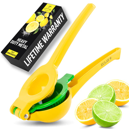 Zulay Kitchen 2 in 1 Lemon Lime Squeezer - Handheld Easy to Use Citrus Juicer - Easy to Clean Manual Orange & Lemon Squeezer - Citrus Juicer for Extracting All the Juice - Manual Press - Available at All In One Marketplace Canada