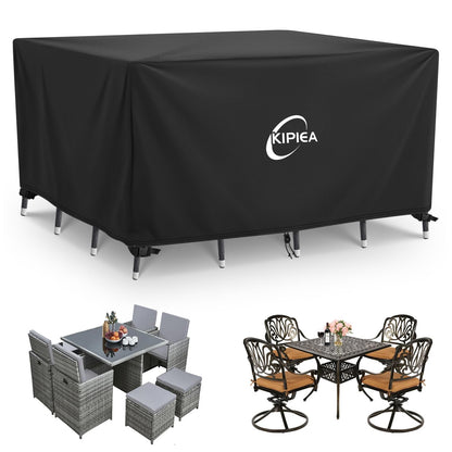 Kipiea Patio Furniture Covers Waterproof Winter, 420D Outdoor Furniture Set Covers, Heavy-Duty Patio Table Covers, No Tears Anti UV No Fading (58" L x 34" W x 28" H) 🍁 All In One Marketplace Canada
