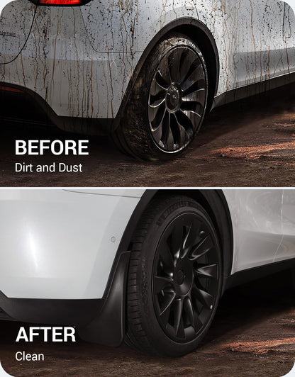 BASENOR 2020-2024 Tesla Model Y Mud Flaps Splash Guards Winter Vehicle Sediment Protection No Need to Drill Holes Vehicle Tire Protector Mudflaps All Weather Tesla Exterior Accessories (Set of 4) 🍁 All In One Marketplace Canada