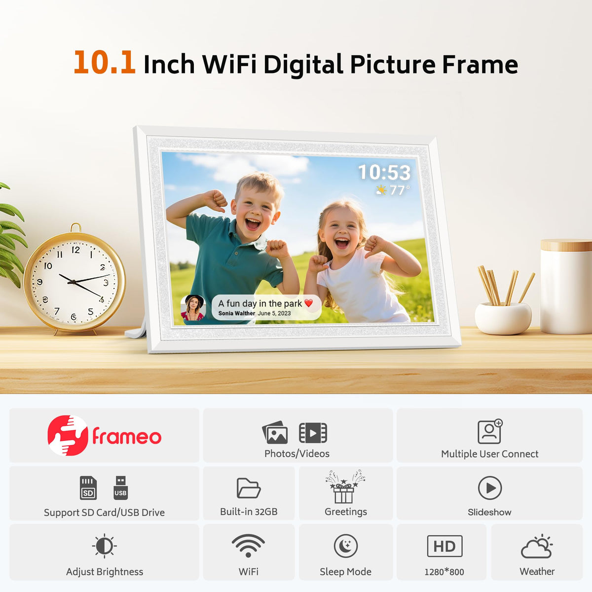 Frameo 10.1" Digital Picture Frame, 32GB Memory WiFi Electronic Photo Frame 🍁 All In One Marketplace Canada