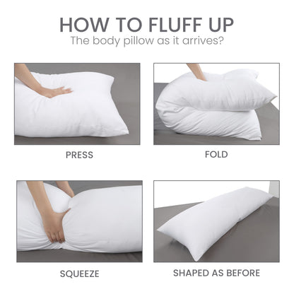 Utopia Bedding Full Body Pillow for Adults (White, 20 x 54 Inch), Long Pillow Insert for Sleeping, Ideal for Side Sleepers