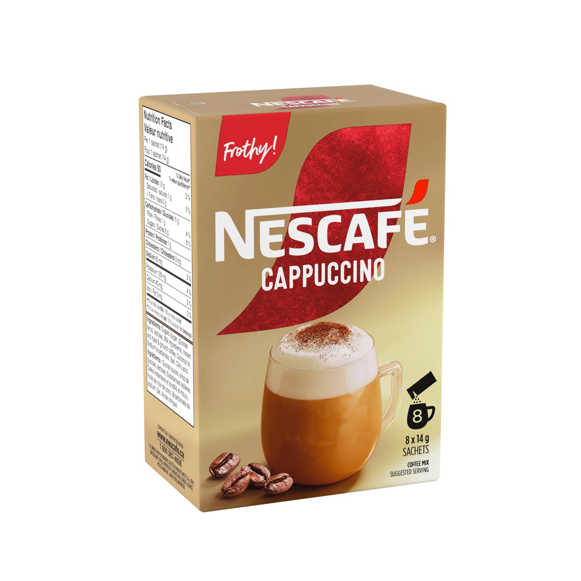 NESCAFÉ Gold Cappuccino Instant Coffee Sachets – 48 Pack (6 Boxes)
