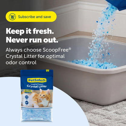 ScoopFree Premium Fresh Scent Crystal Litter, Superior Odor Control, Absorbs 5X Faster, Low Tracking for Less Mess, Lasts up to 2 Months, Lightly Scented (8 lb Bag)