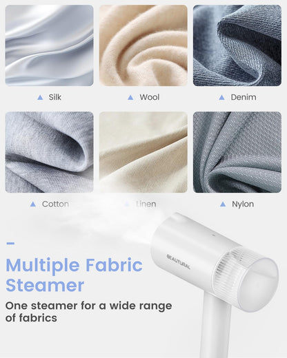 BEAUTURAL Steamer for Clothes, Foldable Handheld Clothing Wrinkles Remover for Garments, 30-Second Fast Heat-up, Portable Fabric Steamer for 120V Countries, Not for Use in 220V Such as Europe - Available at All In One Marketplace Canada
