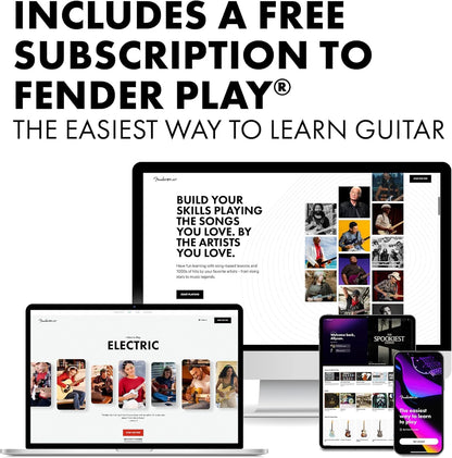 Fender Squier Debut Series Stratocaster Electric Guitar Kit, Beginner Guitar Kit, with 2-Year Warranty, with Padded Gig Bag, Frontman 10G Amp, Strap, and More, Includes Free Lessons, Black 🍁 All In One Marketplace Canada