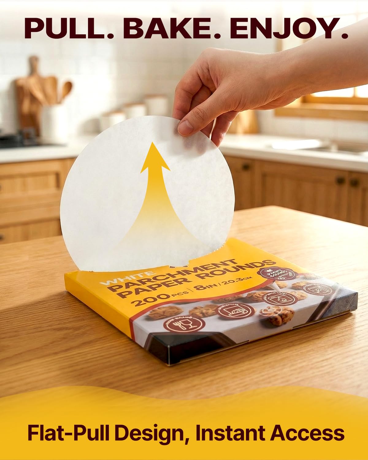 Katbite 8 Inch 200Pcs Parchment Paper Rounds Heavy Duty 45gsm (8 Sizes 4”-12") - Pizza & Cake Baking Sheets - Restaurant Quality Parchment Paper - White 🍁 All In One Marketplace Canada