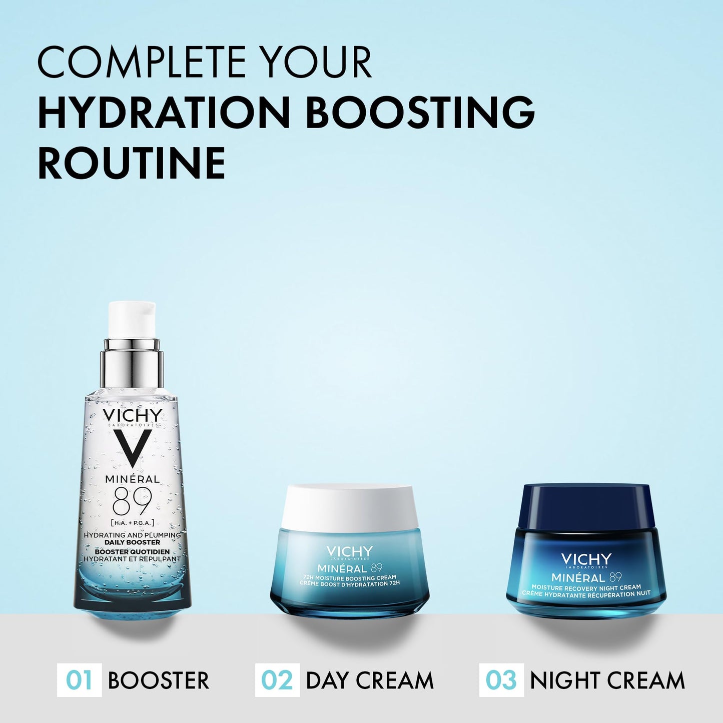 Vichy Hydrating Hyaluronic Acid Serum, Mineral 89 Daily Face Serum Skin Booster with Natural Origin Hyaluronic Acid, Hydrates and Strengthens Sensitive Skin, Recommended by Dermatologists VICHY
