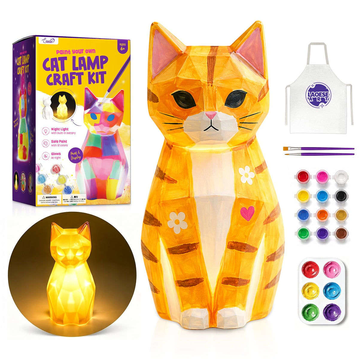 Cat Lamp Painting Kit for Kids, Crafts for Kids 6-8, Gifts for Girls Boys 🍁 All In One Marketplace Canada