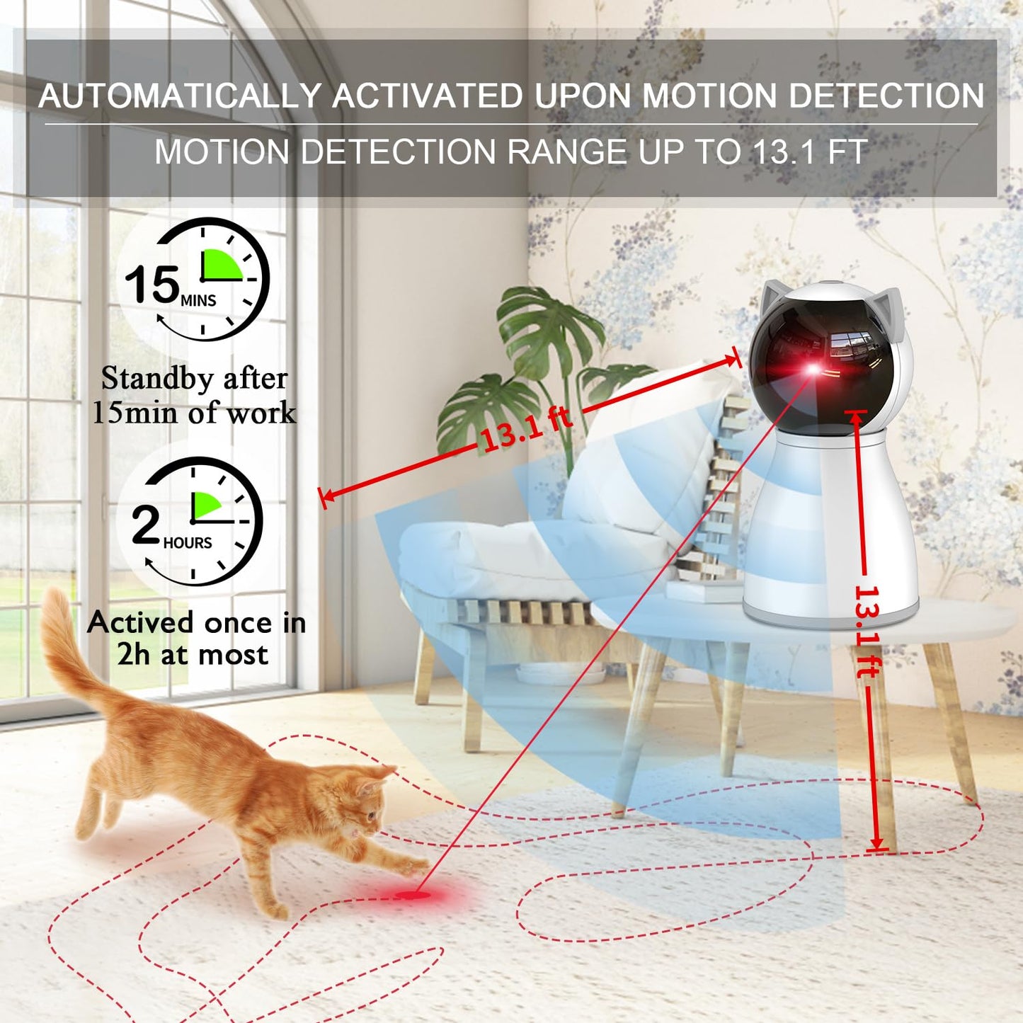 YVE LIFE Cat Toys,The 4th Generation Real Random Trajectory,Motion Activated Rechargeable Automatic Cat Laser Toy,Interactive Cat Toys for Indoor Cats/Kittens/Dogs - Available at All In One Marketplace Canada