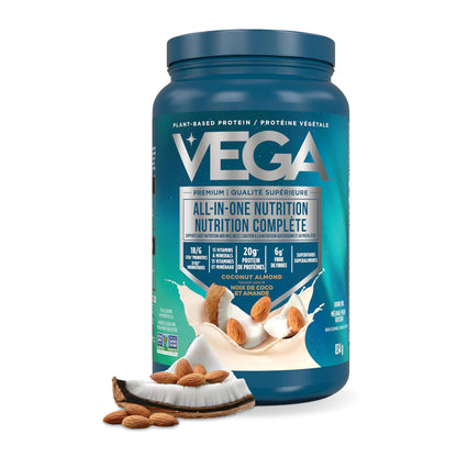 Vega Premium All-in-One Nutrition Protein Powder – 20g Plant-Based Vegan Protein, Vitamins & Probiotics, Coconut Almond, 834g (20 Servings) 🍁 All In One Marketplace Canada
