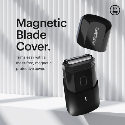 MANSCAPED® The Handyman™ Compact Face Shaver – Portable Men’s Travel Facial Hair Groomer, USB-C Rechargeable Razor, Electric Foil Face Shaver, Waterproof, Cordless, Dual-Action SkinSafe® Foil Blades