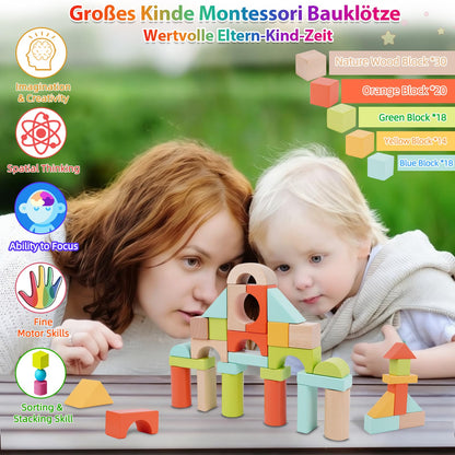 FCSONU Wooden Building Blocks for Toddlers Toys 1-3, Stacking Wooden Blocks 🍁 All In One Marketplace Canada