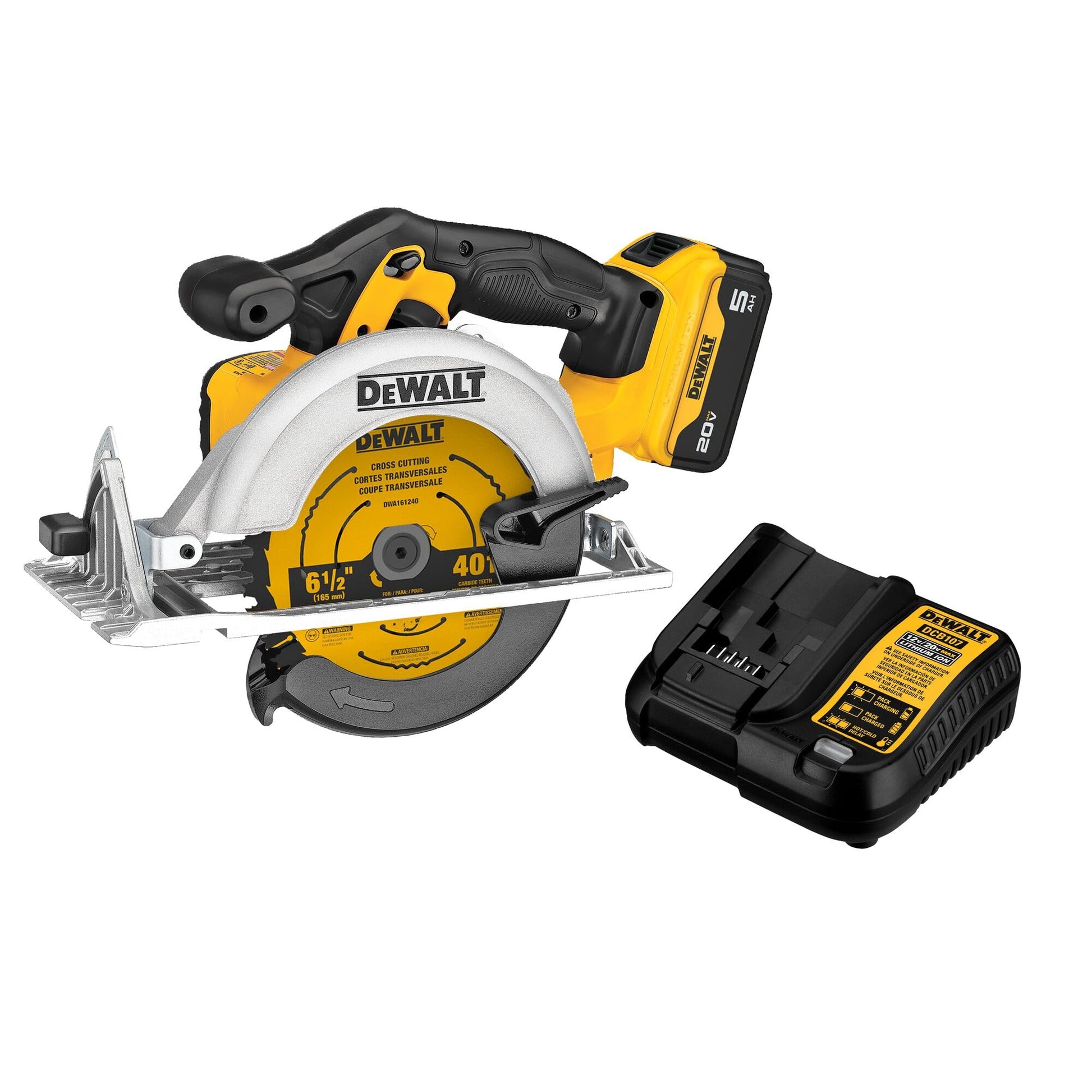 DEWALT 20V MAX* 6-1/2-Inch Circular Saw Kit, 5.0-Ah (DCS391P1) DEWALT