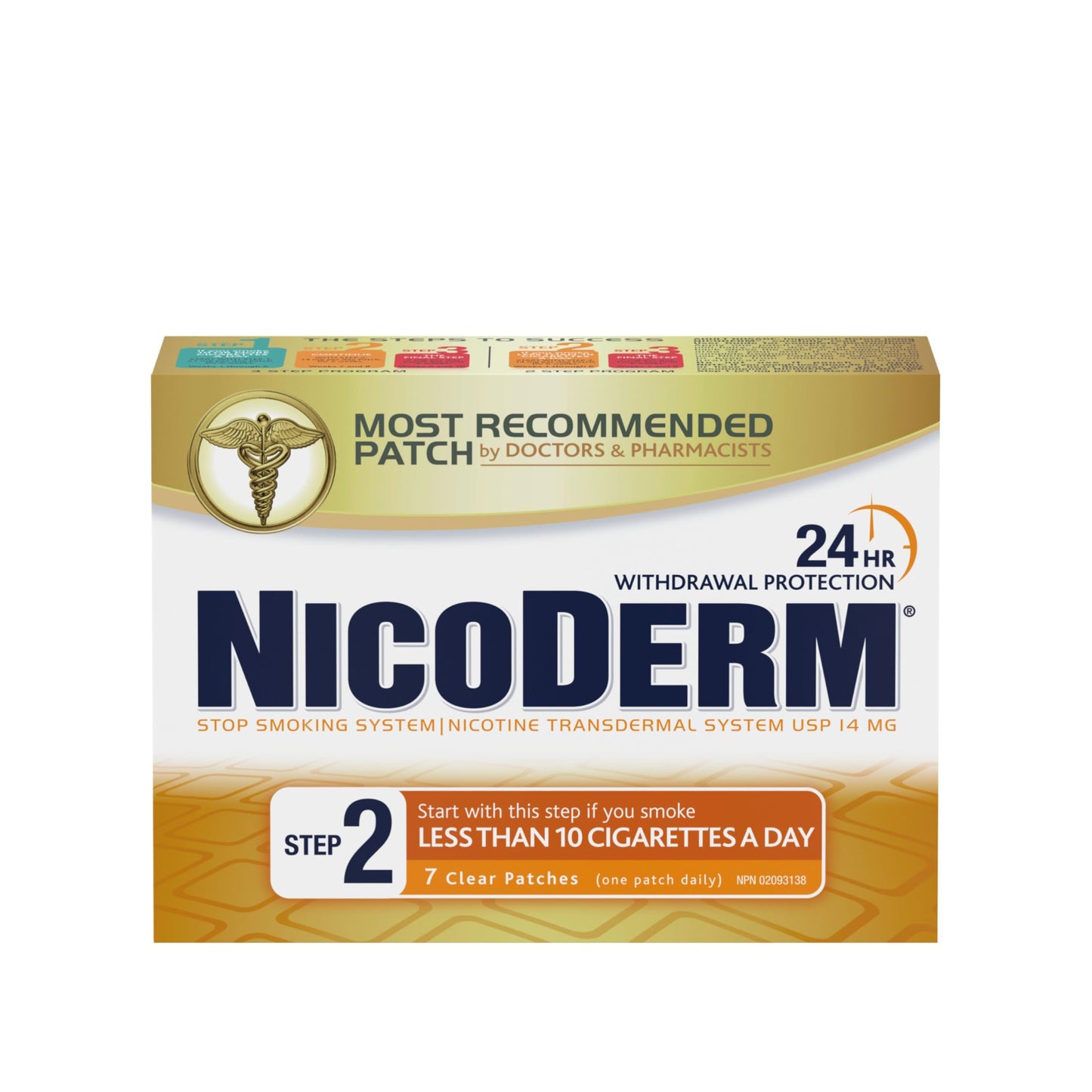 Nicoderm Step 2 Clear Patches, Quit Smoking and Smoking Cessation Aid, 14 mg of Nicotine/Day, 7 Count 🍁 All In One Marketplace Canada