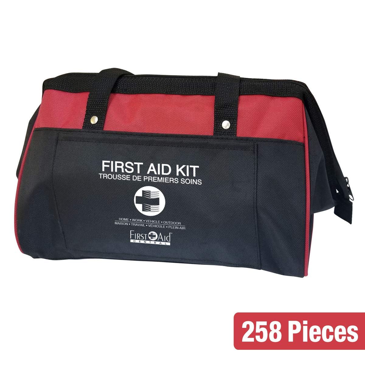 First Aid Central AZ-DLHFAKN Deluxe Emergency First Aid Kit For Home, Work, and Travel, 258 Pieces