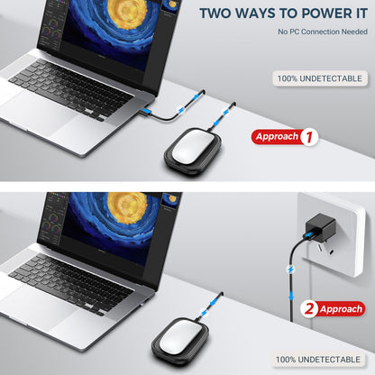 Yonktoo Mouse Jiggler Undetectable – Ultra Slim Mouse Mover with Realistic Movement, No Software Needed, Keeps Your PC Awake and Active, Keeps Computer Awake for Office or Remote Work - Black