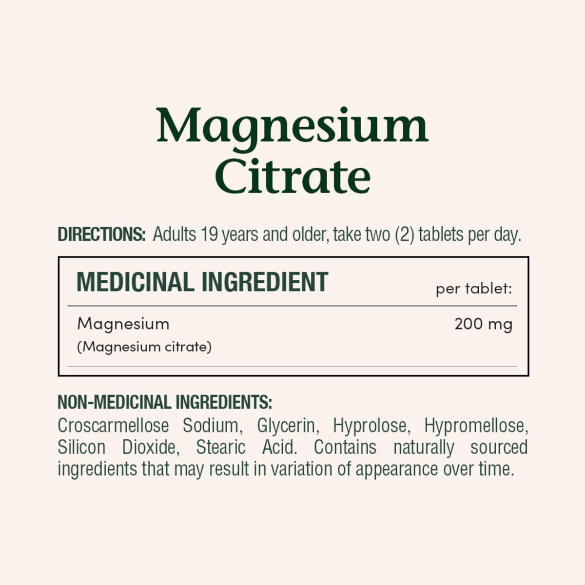 NATURE'S BOUNTY Magnesium Citrate, 200 mg, 75 Tablets