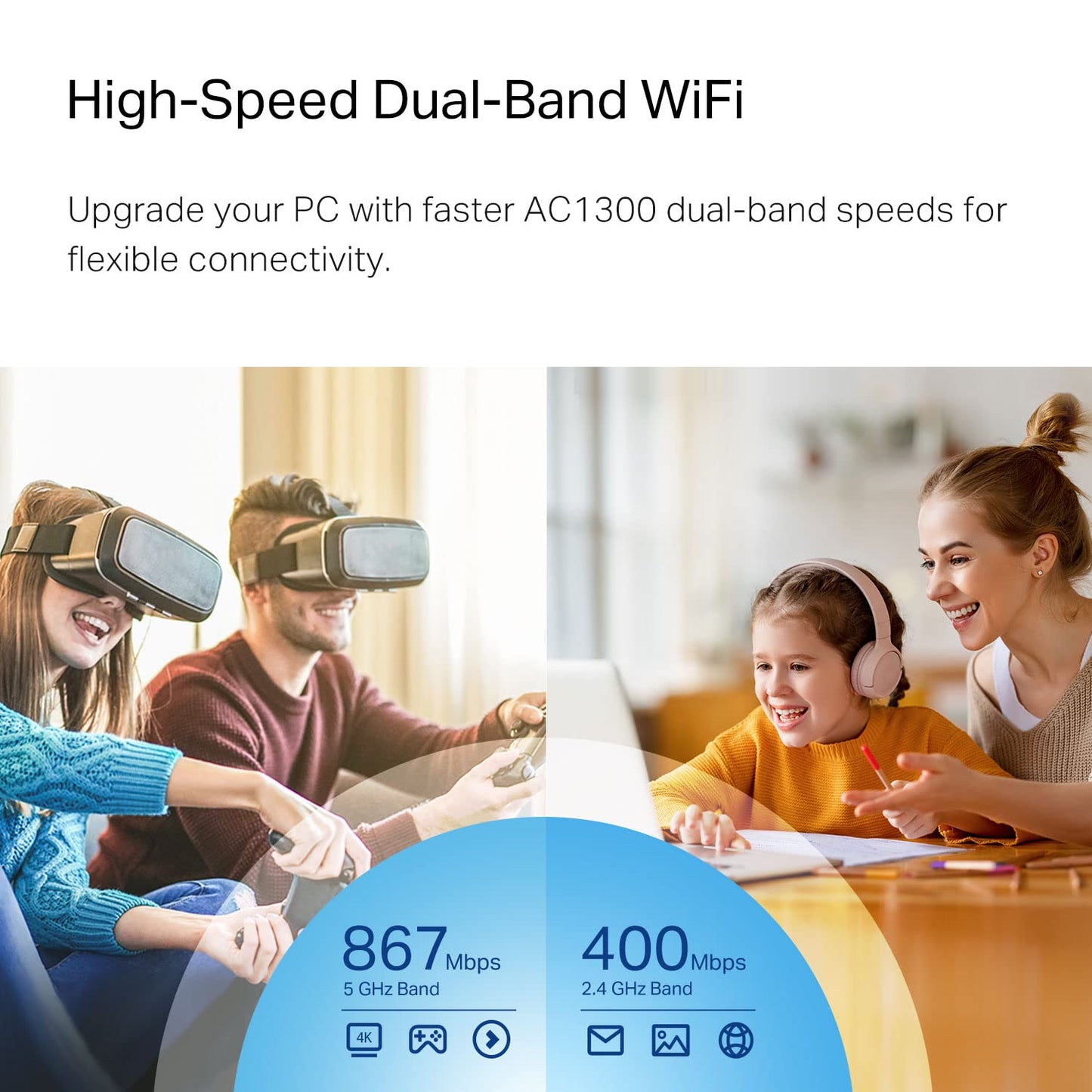 TP-Link Nano USB WiFi Adapter for PC(Archer T3U Nano)-AC1300 2.4G/5G Dual Band Wireless Network Adapter for Desktop PC, Mini Travel Size, Supports Windows 11,10, 8.1, 8, 7 / Mac OS X 10.15 or Earlier