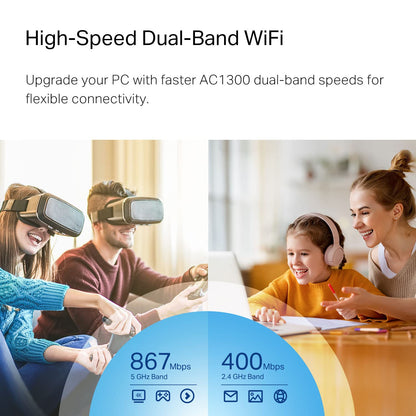 TP-Link Nano USB WiFi Adapter for PC(Archer T3U Nano)-AC1300 2.4G/5G Dual Band Wireless Network Adapter for Desktop PC, Mini Travel Size, Supports Windows 11,10, 8.1, 8, 7 / Mac OS X 10.15 or Earlier