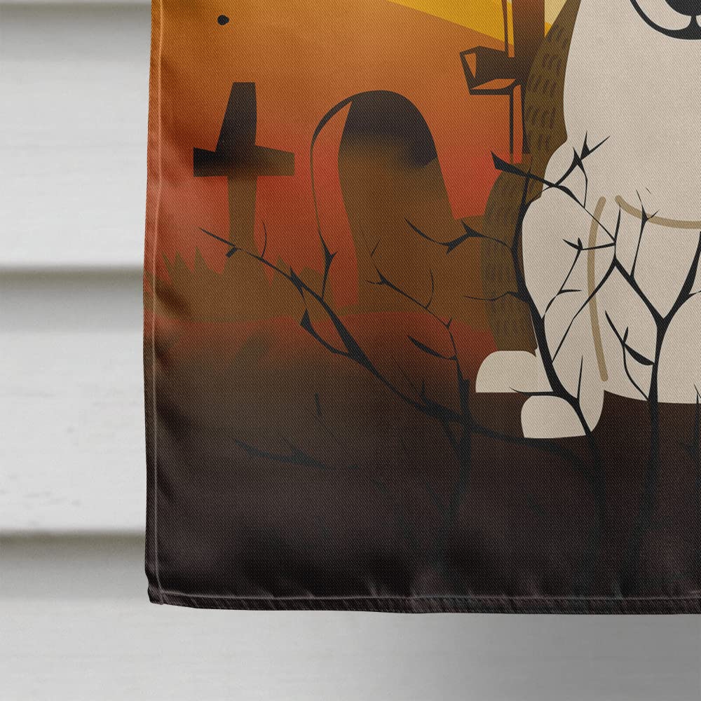 Drapeau de maison Caroline's Treasures BB4402CHF Halloween Bull Terrier bringé foncé en toile, grand, multicolore