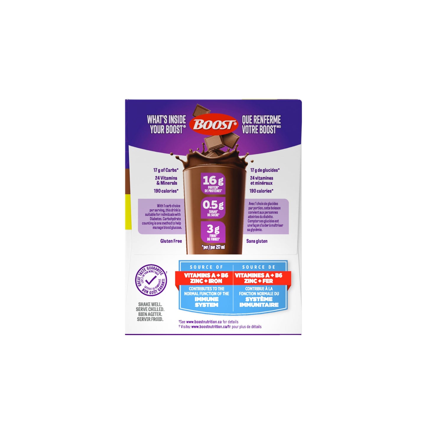 BOOST CarbSmart Chocolate - High Protein, Low Sugar Nutritional Drink, 16g Protein, 24 Essential Vitamins & Minerals, Diabetic-Friendly, Gluten-Free, Kosher, 24-Pack