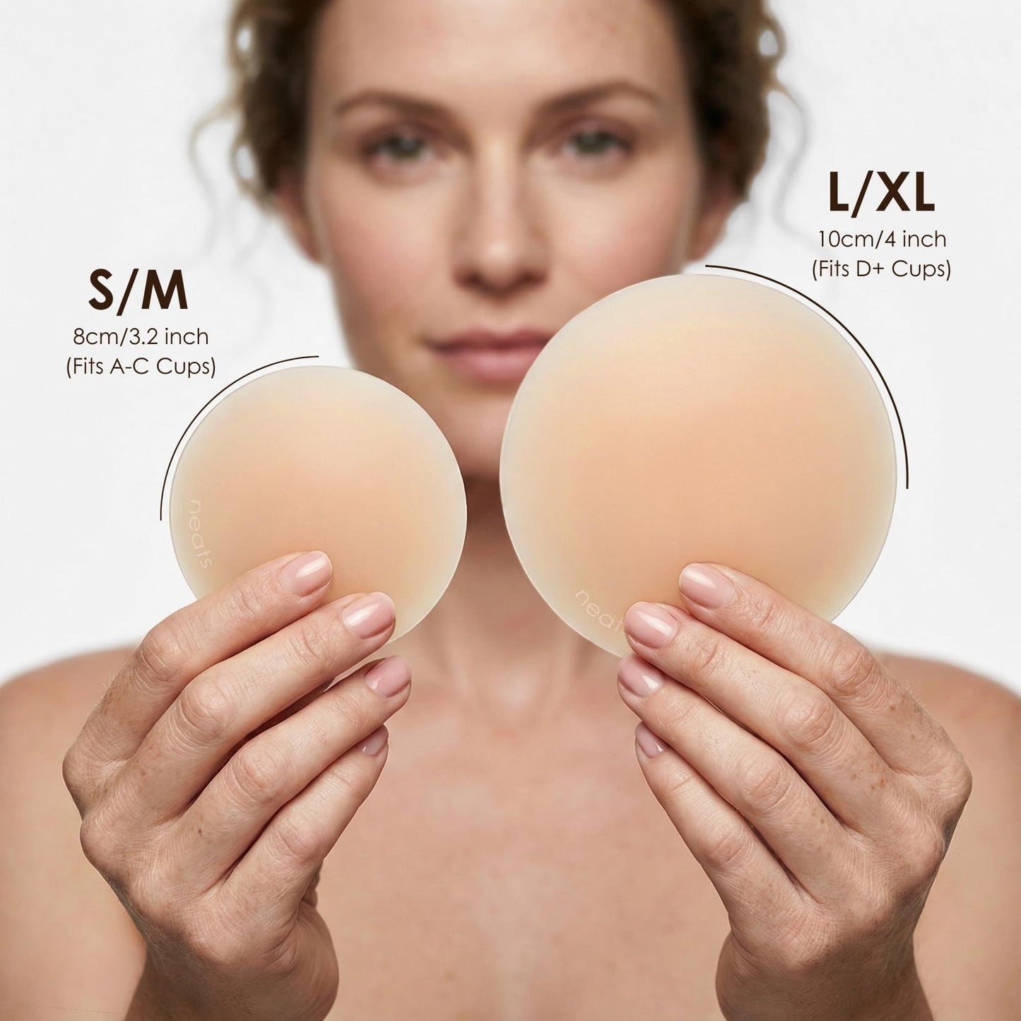 NEATS Nipple Covers for Women, Reusable & Hypoallergenic Nipple Pads, Adhesive Silicone Pasties Bra Champagne