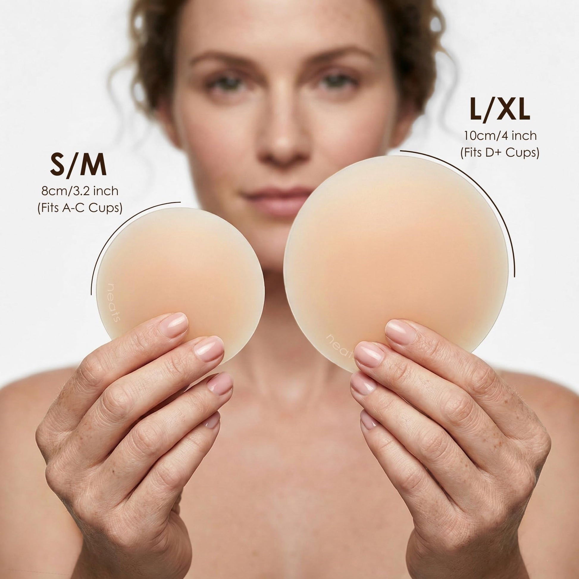 NEATS Nipple Covers for Women, Reusable & Hypoallergenic Nipple Pads, Adhesive Silicone Pasties Bra Champagne