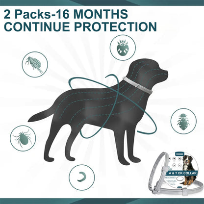 2 Pack Adjustable Collars for Dog, Prevention for 16 Months, Waterproof, 63.5cm for Small, Medium and Large Dogs, Over 7 Weeks Old Use - Available at All In One Marketplace Canada
