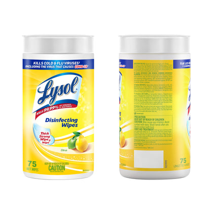 Lysol Thick Strong Disinfecting Wipes, 6 X 75 ct