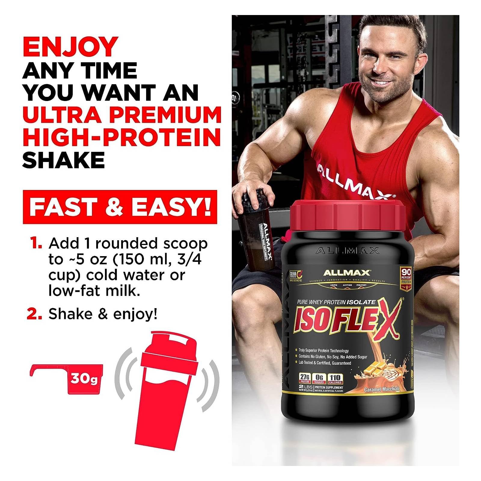 ALLMAX ISOFLEX 100% Whey Protein Isolate - Vanilla - 5 lb