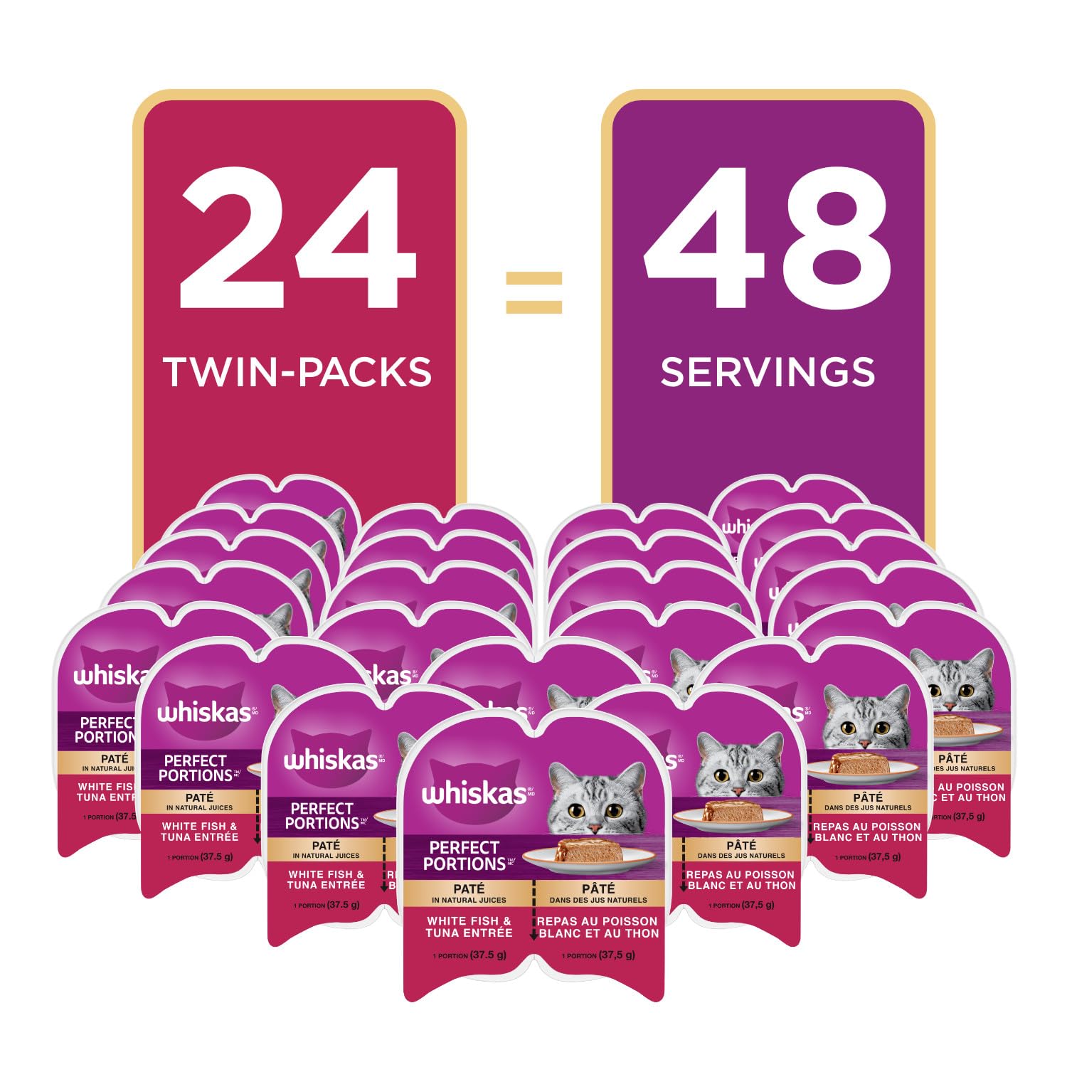 Whiskas Perfect Portions Kitten Wet Cat Food, Whitefish Flavour, 75g whiskas