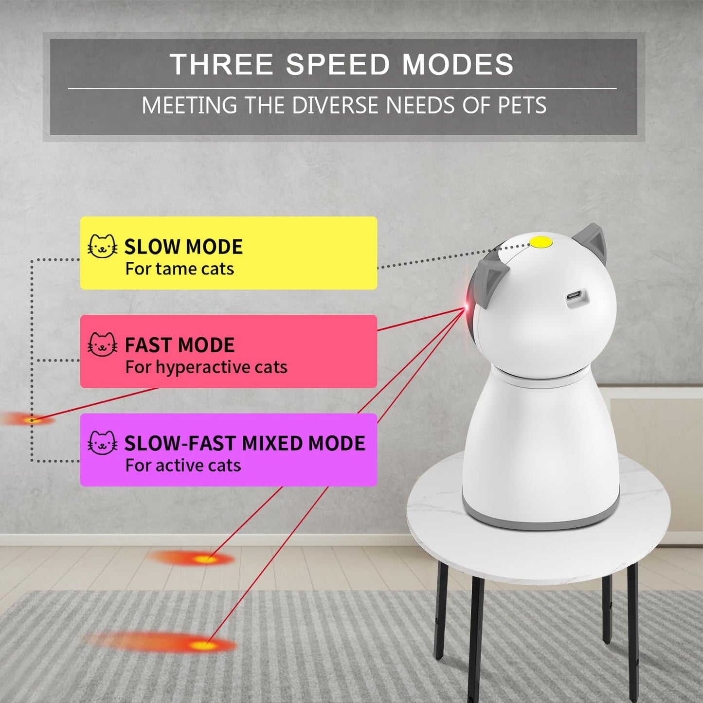 YVE LIFE Cat Toys,The 4th Generation Real Random Trajectory,Motion Activated Rechargeable Automatic Cat Laser Toy,Interactive Cat Toys for Indoor Cats/Kittens/Dogs - Available at All In One Marketplace Canada