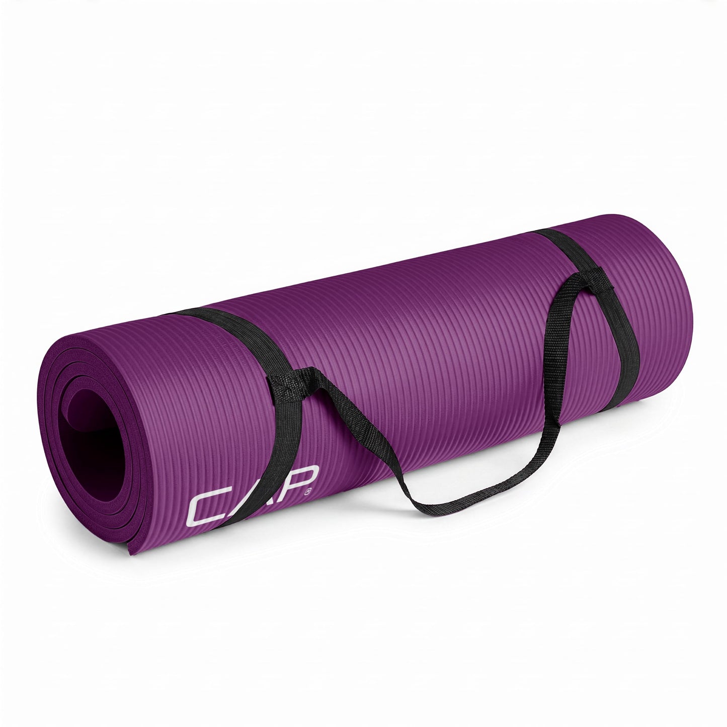 Tapis de yoga et d'exercice haute densité CAP Barbell avec sangle, 68"x24" 12mm - Bordeaux