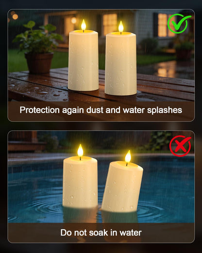 SoulBay Flameless LED Candles, 4-Pack USB Rechargeable, Flickering Waterproof White Pillar Candles with Remote Control Timer for Outdoor Lantern Patio Yard Indoor Holiday Decor, 2.75 x 5.1 Inches 🍁 All In One Marketplace Canada