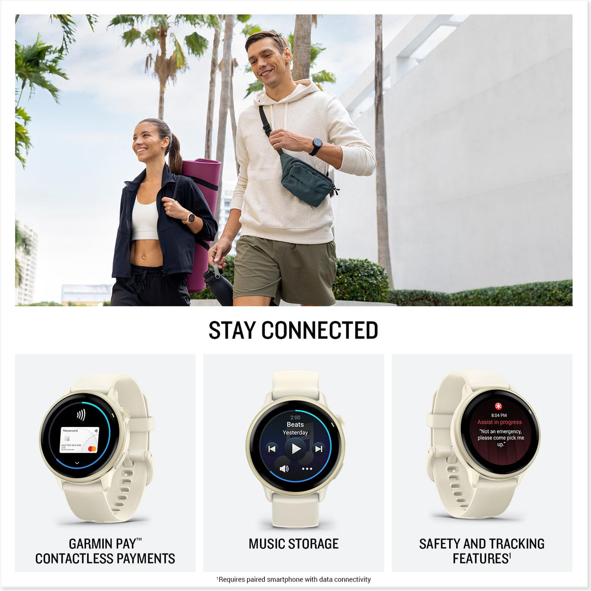 Garmin vívoactive® 6, Health and Fitness GPS Smartwatch, AMOLED Display, Up to 11 Days of Battery, Lunar Gold with Bone Band