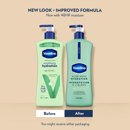 Vaseline Intensive Care Aloe Vera Hydration Body Lotion for Dry Skin with 48H Moisture + Ultra hydrating lipids, 600 ml (3-pack) - Available at All In One Marketplace Canada