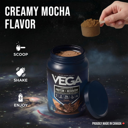 Vega Protein + Recovery, Mocha – 30g Vegan Protein, Dairy & Gluten Free, Probiotics, NSF Certified, 812 g (19 Servings) 🍁 All In One Marketplace Canada