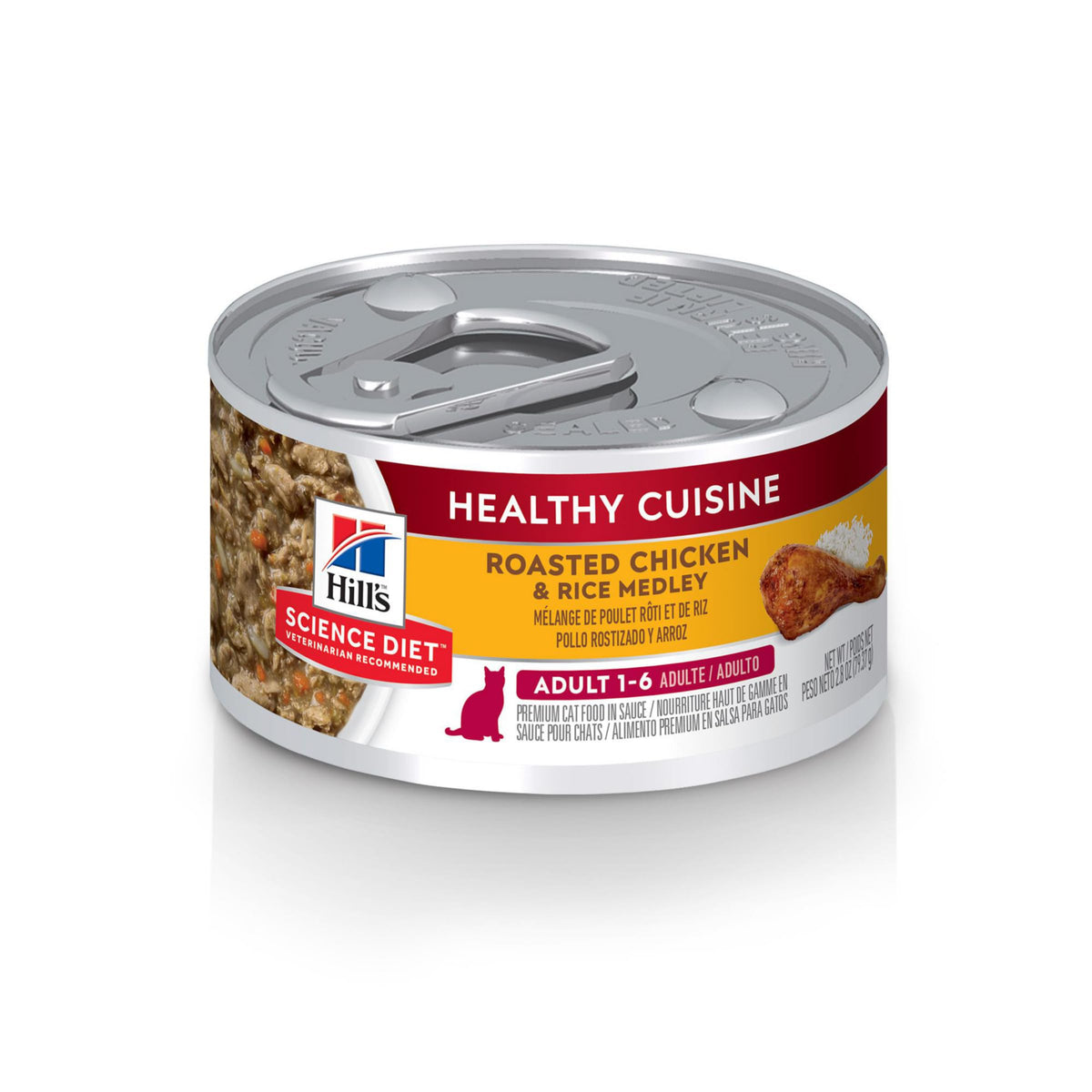 Hill's Science Diet, Healthy Cuisine Adult 1-6, Wet Cat Food, 2.8ozx24 Cans
