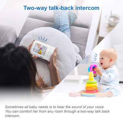 VTech VM3252-2 Digital Video Baby Monitor with 2.8" LCD 2 Cameras and Automatic Night Vision, 1 Count, White VTech