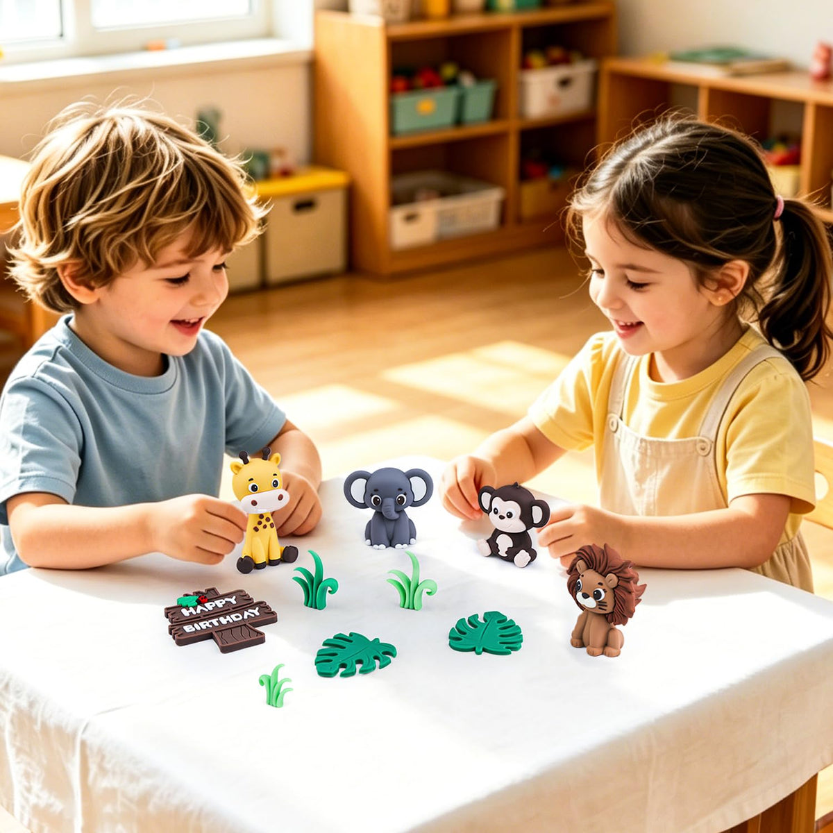 BlingABC 15PCS Cartoon Safari Animal Cake Toppers Jungle Cake Decorations 🍁 All In One Marketplace Canada