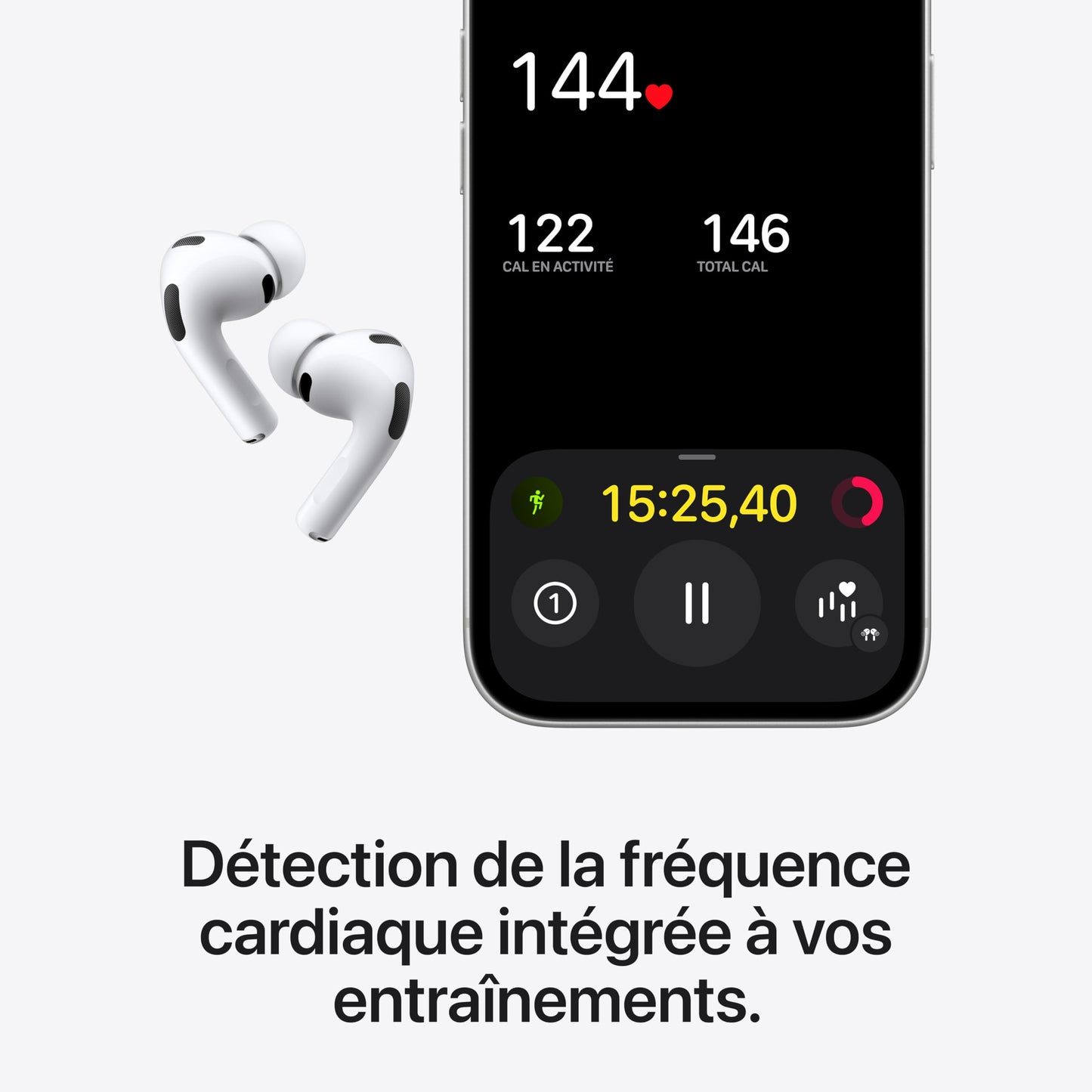 Apple AirPods Pro 3 Wireless Earbuds, Active Noise Cancellation, Live Translation, Heart Rate Sensing, Bluetooth Headphones, Spatial Audio, High-Fidelity Sound, USB-C Charging