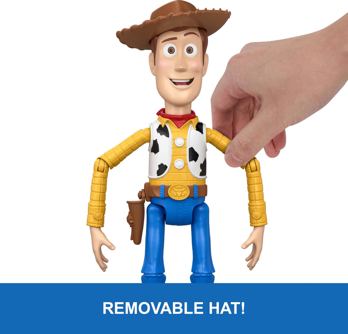 Mattel Disney and Pixar Toy Story 5 Running Woody 12 Inch Action Figure with 50 Plus Movie Phrases and Sounds, Movie-Accurate Mattel