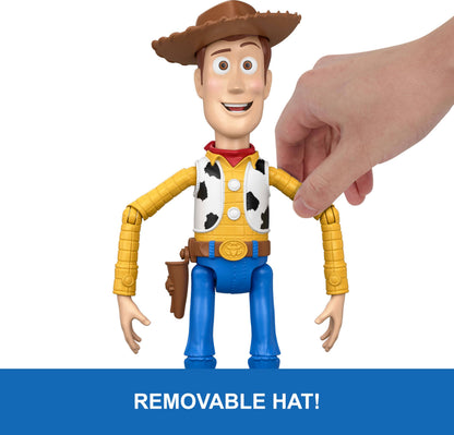 Mattel Disney and Pixar Toy Story 5 Running Woody 12 Inch Action Figure with 50 Plus Movie Phrases and Sounds, Movie-Accurate Mattel