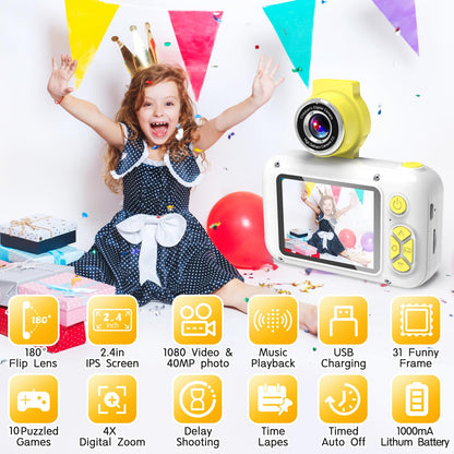 ARNSSIEN Kids Camera with Video,180°Flip Lens,2.4" Selfie Camera for Kids 🍁 All In One Marketplace Canada
