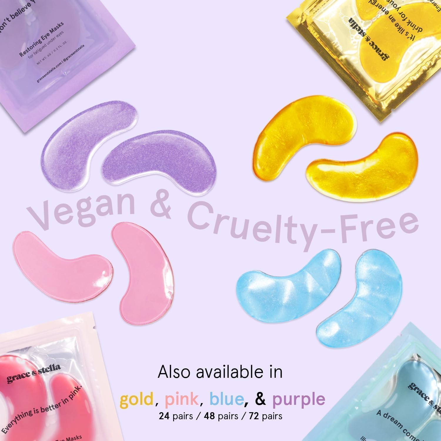 grace & stella Under Eye Masks With Retinol - Revitalizing Under Eye Patches for The Wrinkles & Dark Circles - Gel Eye Mask - Gifts for Mom, Teen Girl Gifts - Vegan, Cruelty-Free (24 Pairs)