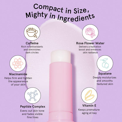 grace & stella Under Eye Brightener Balm Stick - Travel Essentials - Caffeine Eye Cream for Dark Circles, Puffiness, Wrinkles - Vegan Moisturizer Stick with Niacinamide, Hyaluronic Acid (0.13oz/3.5g)