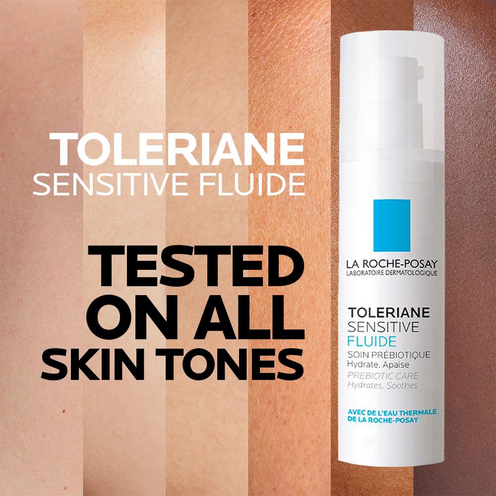La Roche-Posay Face Moisturizer for Oily, Sensitive Skin, Toleriane Sensitive Fluid Hydrating Gel Cream with Niacinamide & Ceramides, Alcohol Free, Fragrance Free & Recommended by Dermatologists, 40mL