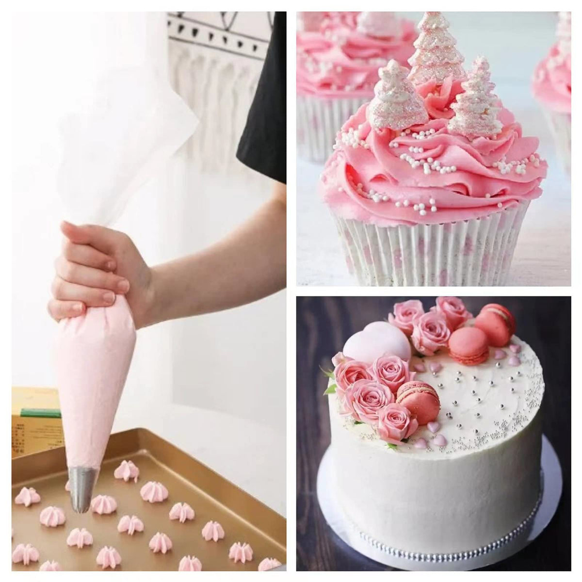 AMBESTAR 24 Inch Extra Large Piping Bags, Thickened 100Pcs/Set Disposable Clear Plastic Icing Piping Bags, Food Grade for Dessert, Cupcake, Pastry, Candy Decorating, Cookies, Cake Decoration 🍁 All In One Marketplace Canada