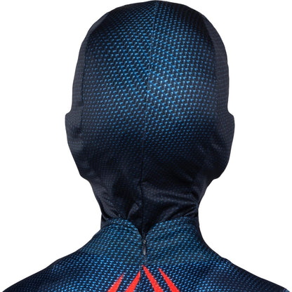 MARVEL Miles Morales Official Youth Zentai Halloween Costume Accessory - Deluxe Two-Way Stretch Spandex Mask with Molded Eyes